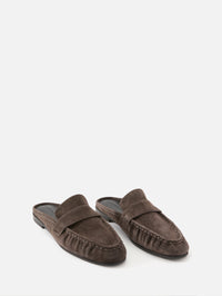 Gabby Loafer Mule,BLACK SUEDE STUDIO,HOT FUDGE,Image 2