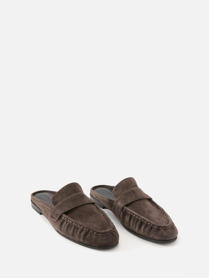 Gabby Loafer Mule,BLACK SUEDE STUDIO,HOT FUDGE,Image 1