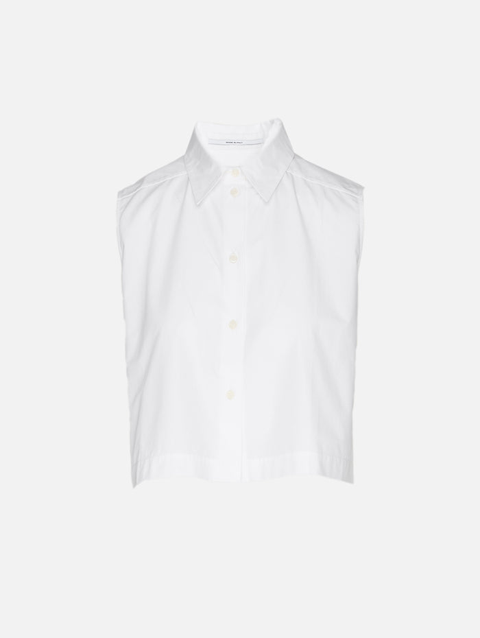Cropped Shirt,ANOTHER TOMORROW,WHITE,Image 1