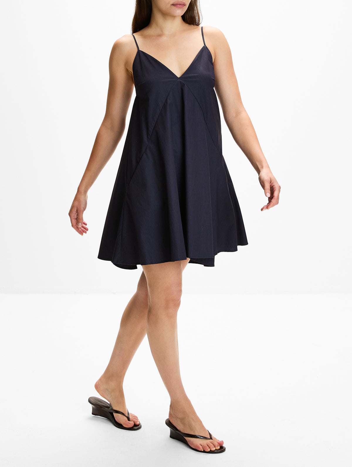 Flare Sun Dress,ANOTHER TOMORROW,MIDNIGHT,Image 3