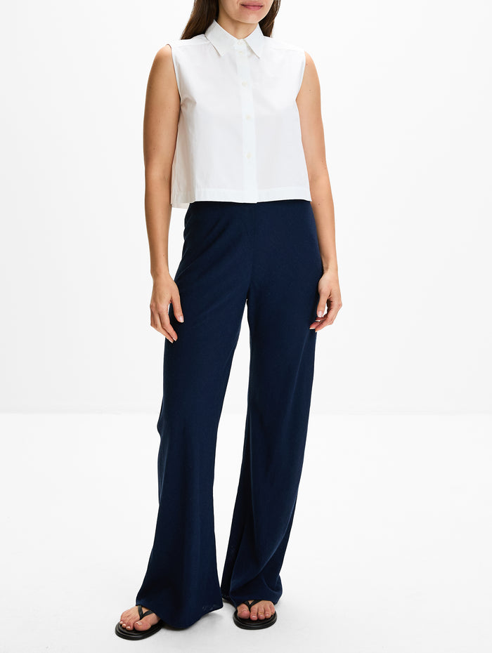 Cropped Shirt,ANOTHER TOMORROW,WHITE,Image 1
