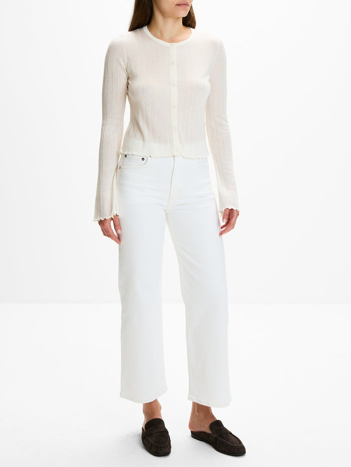 Isabelle Cardigan,RE/DONE,WHITE,Image 1