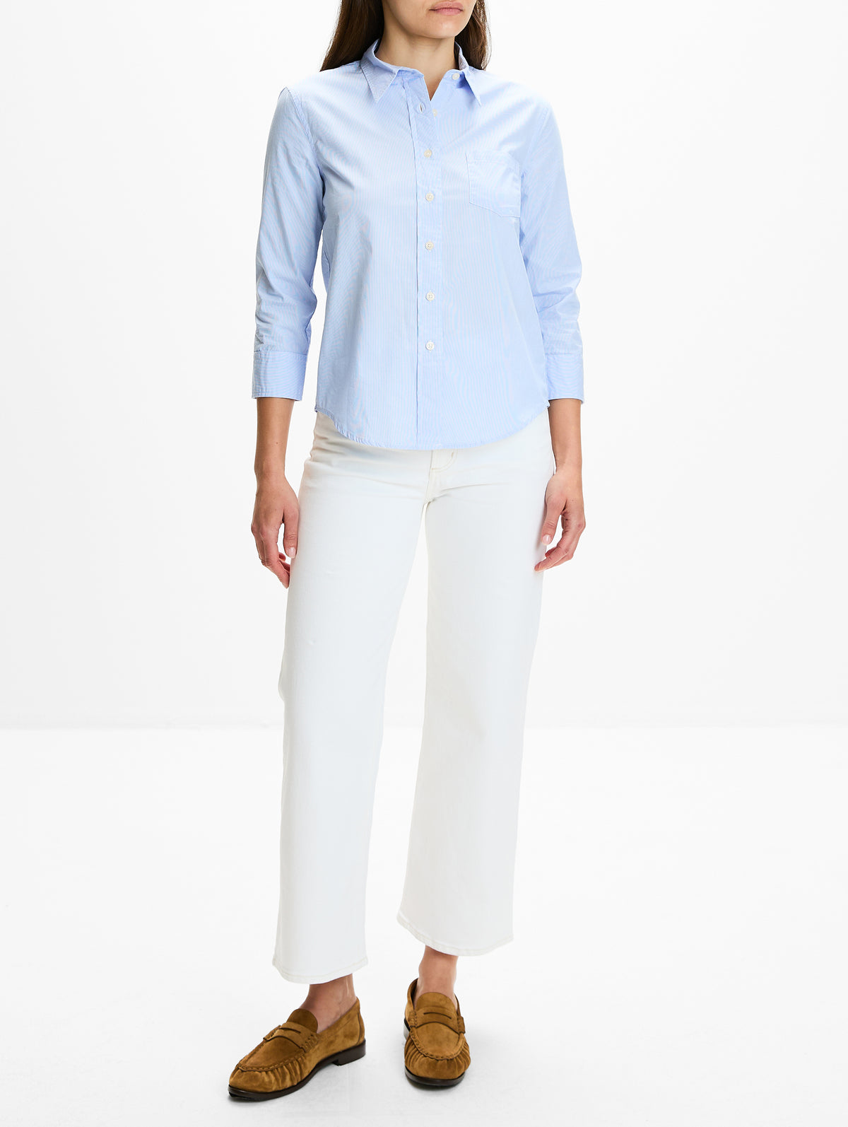 Adrienne Shrunken Shirt,DENIMIST,LIGHT BLUE MICRO,Image 2