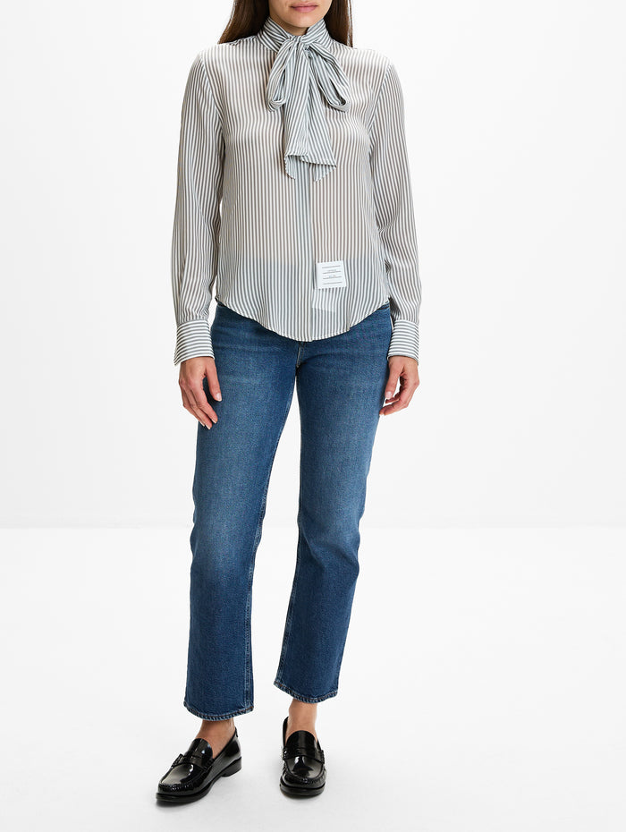 Collar Shirt,THOM BROWNE,MEDIUM GREY,Image 1