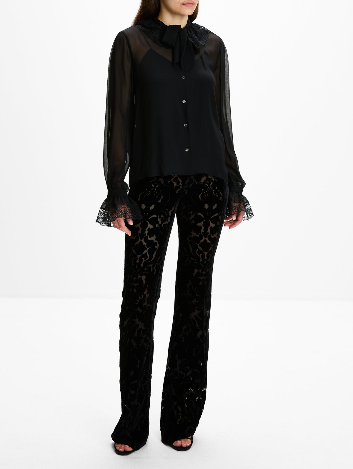Lace Pant,GUCCI,BLACK,Image 2