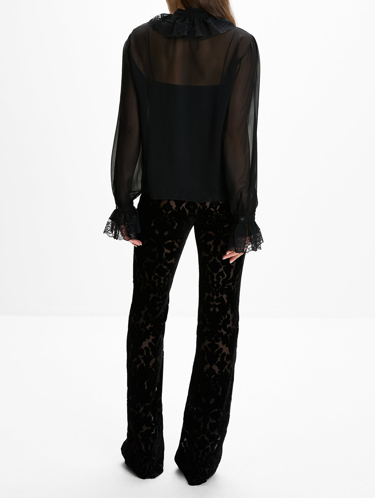 Lace Pant,GUCCI,BLACK,Image 4