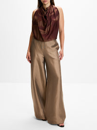 Oil Moire Scarf Top,KALLMEYER,CACAO,Image 2