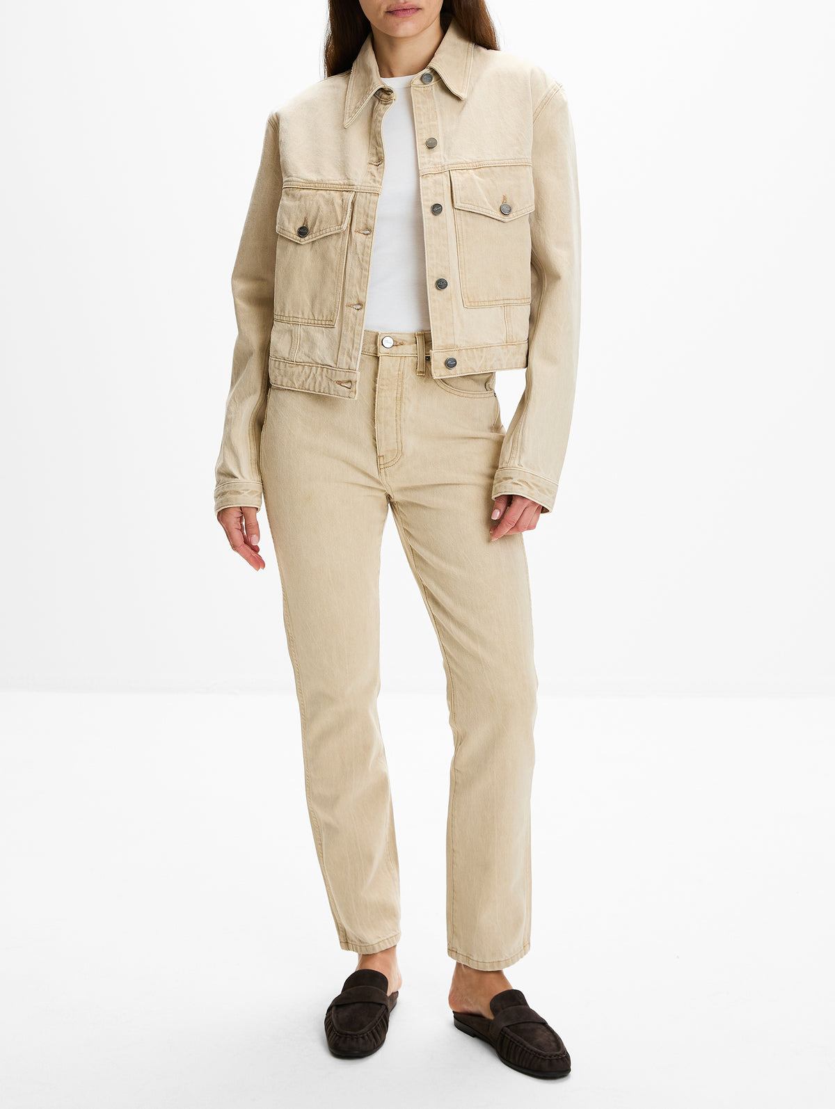 Tomer Collared Denim Jacket,KHAITE,DUMAS,Image 2