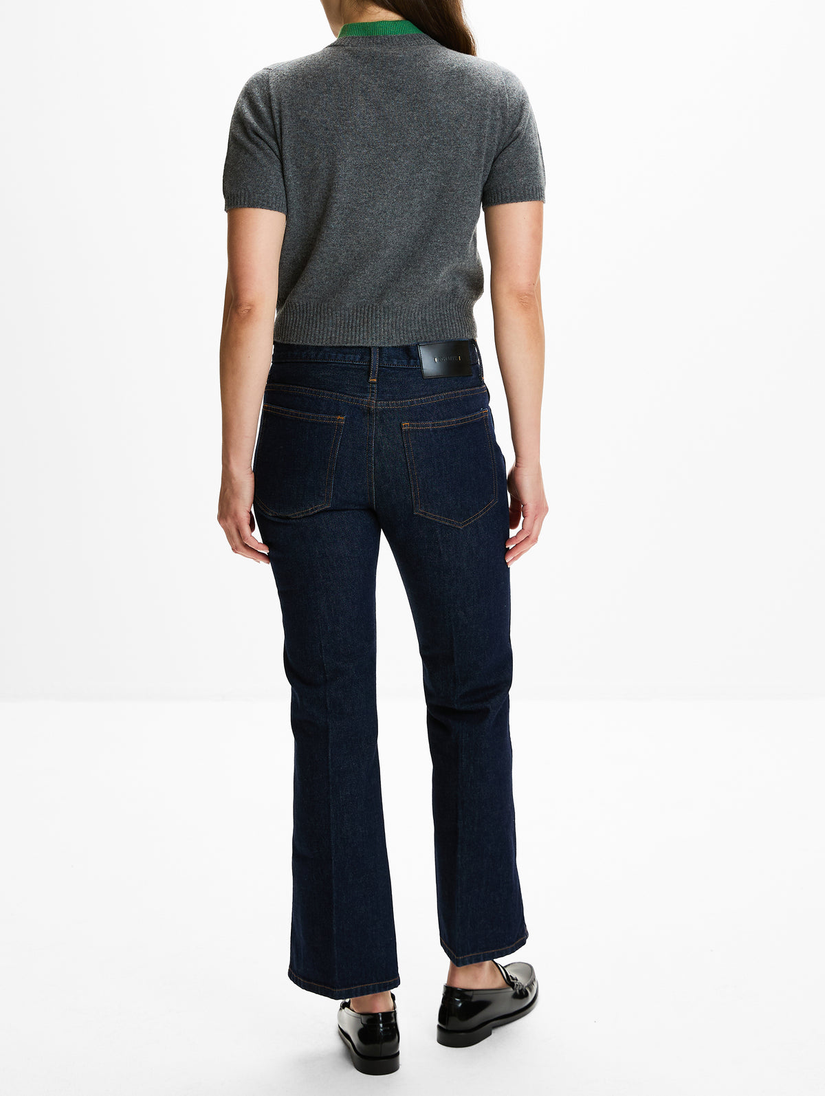 Layered Cropped Sweater,MIU MIU,SLATE GREEN,Image 3