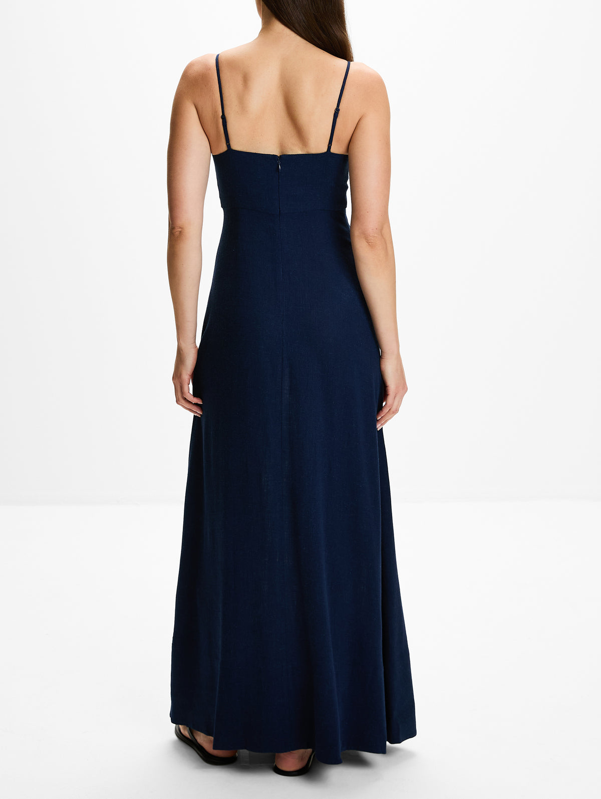 Linen Maxi Dress,LA LIGNE,MIDNIGHT,Image 4