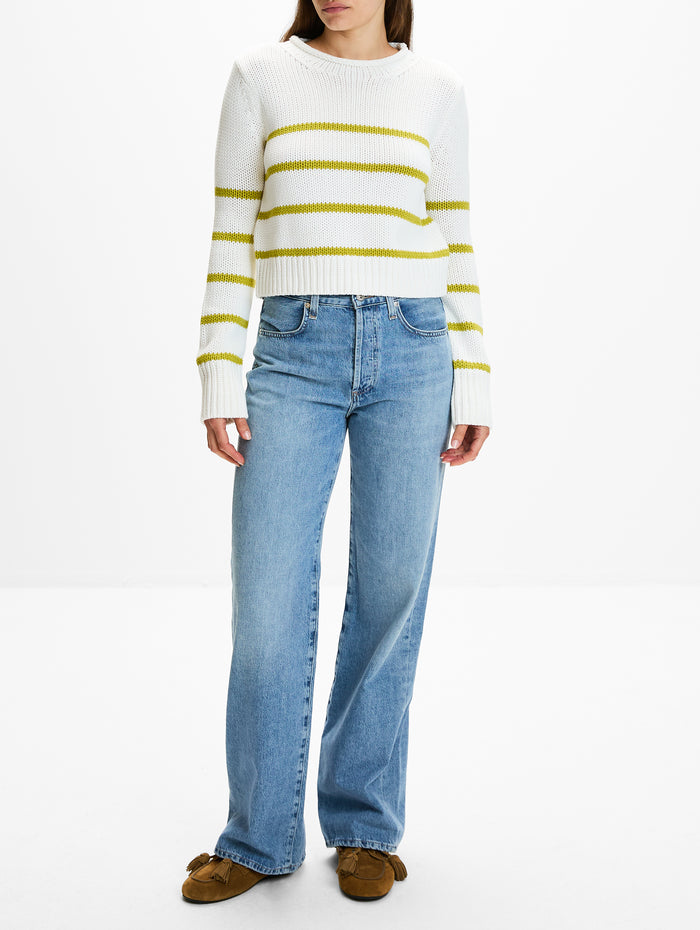 Mini Marina Sweater,LA LIGNE,CREAM/KEYLIME,Image 1