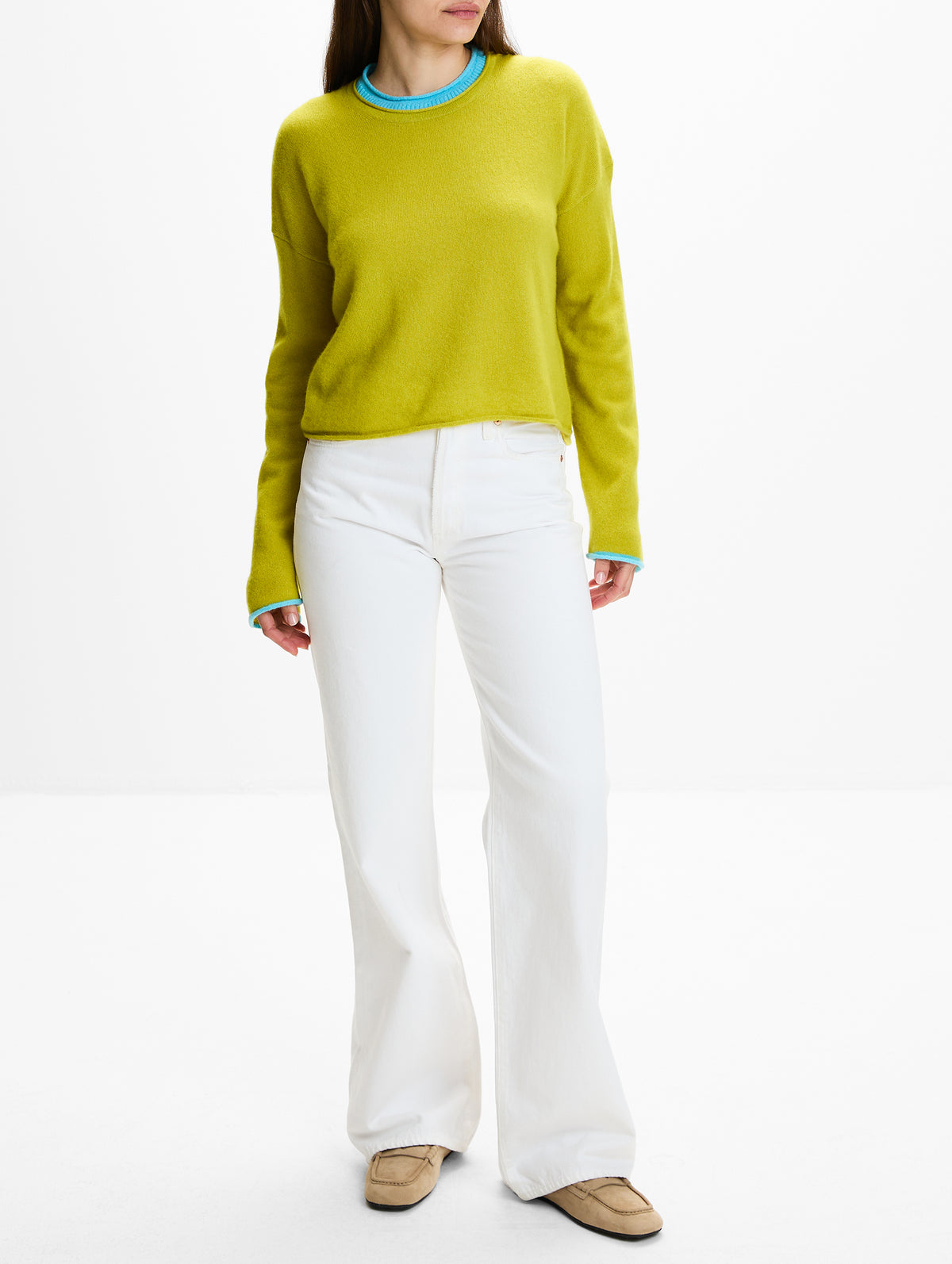 Dominick Sweater,LA LIGNE,KEYLIME/LIGHT BLUE,Image 2