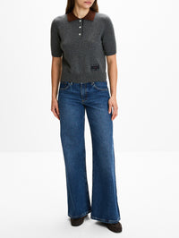 Knit Polo Top,MARNI,GRAPHITE,Image 2