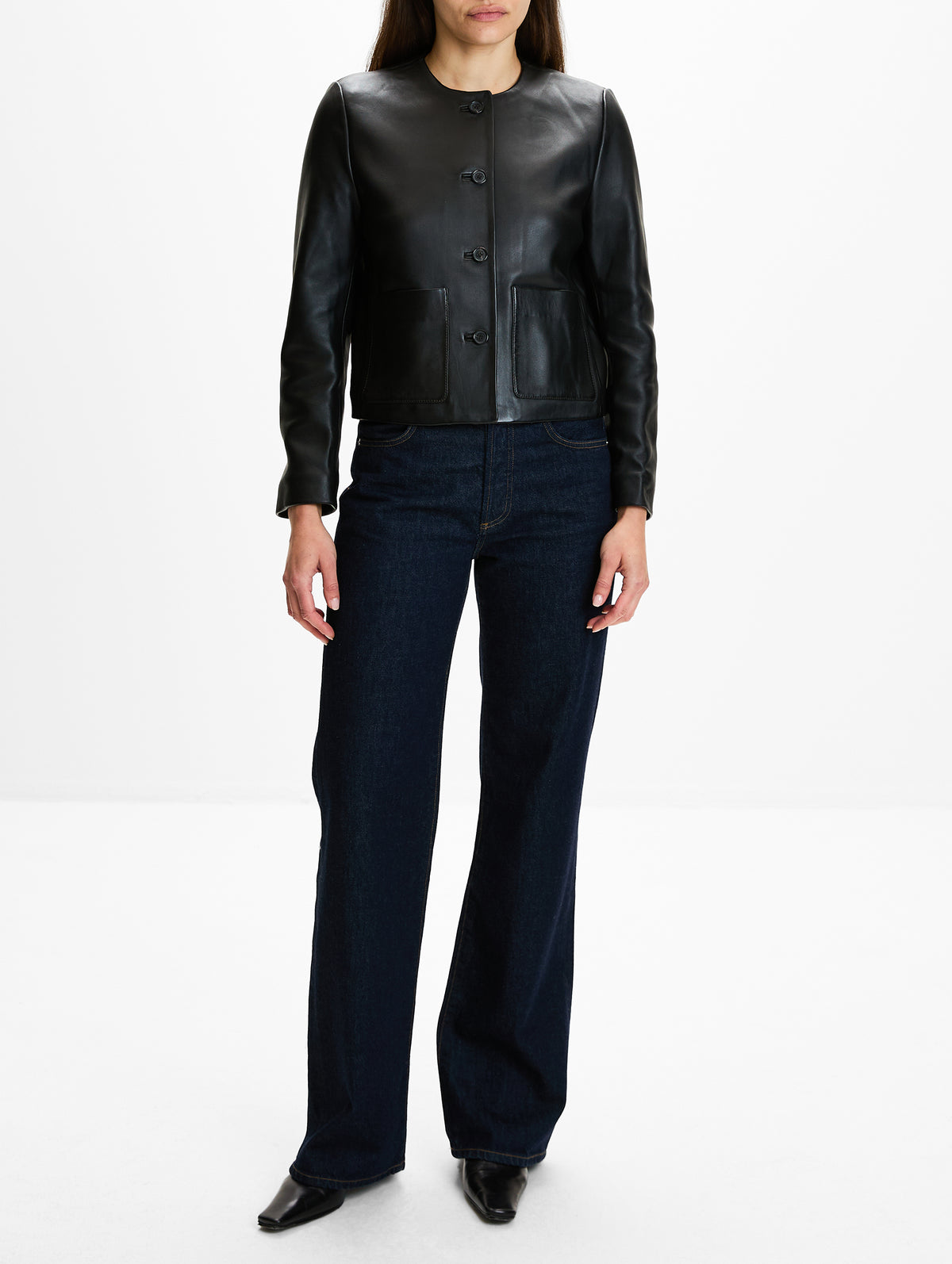 Ophelie Leather Jacket,NILI LOTAN,BLACK,Image 2
