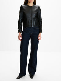 Ophelie Leather Jacket,NILI LOTAN,BLACK,Image 2