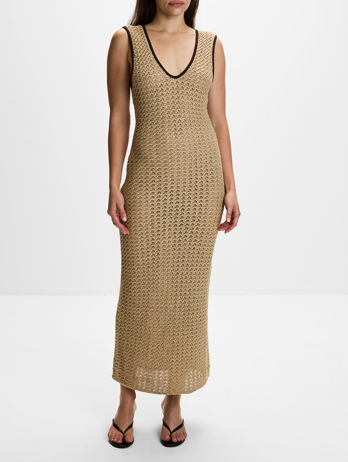 Ellinor Midi Dress,SIR.,LIGHT BEIGE,Image 1