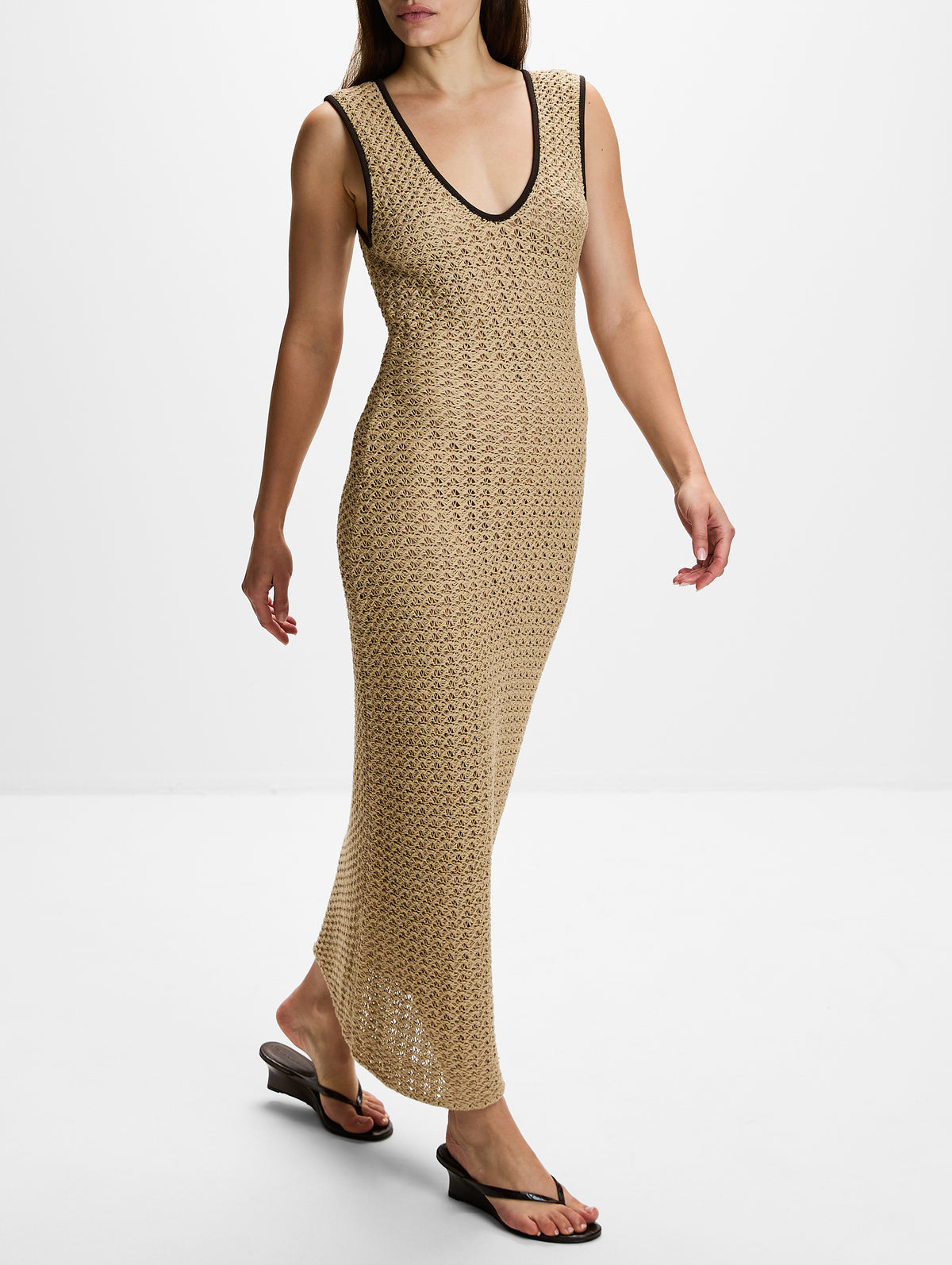 Ellinor Midi Dress,SIR.,LIGHT BEIGE,Image 3