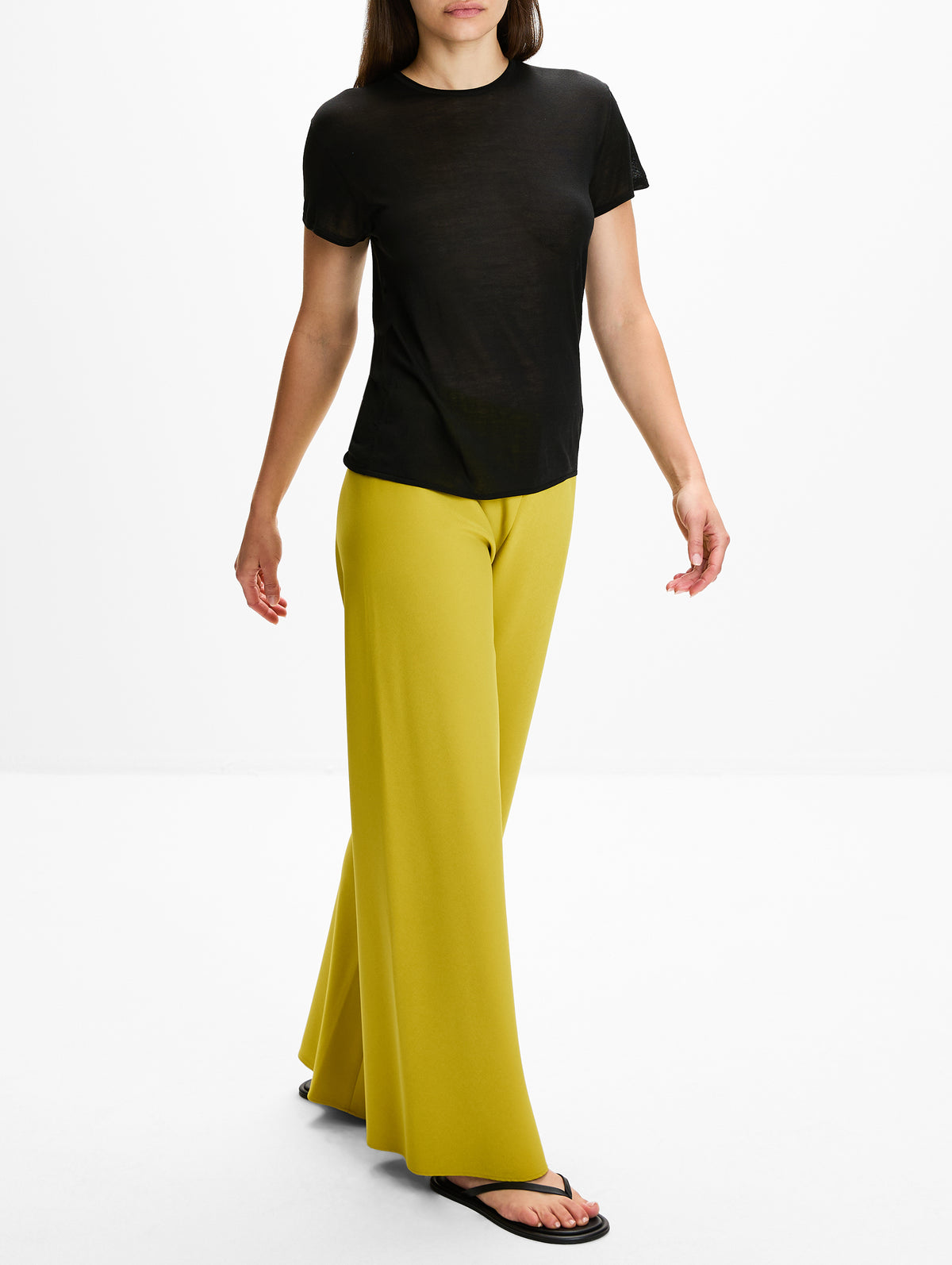 Crepe Colby Pant,LA LIGNE,PISTACHIO,Image 3