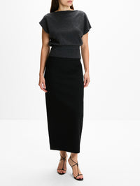 Cashmere Top,ST AGNI,CHARCOAL MELANGE,Image 2