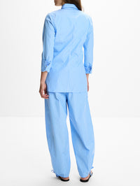 Striped Poplin Shirt,TOTÉME,BLUE/WHITE,Image 3
