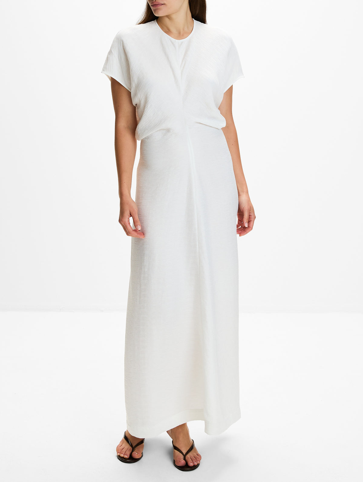 Slouch Waist Dress,TOTÉME,OFF WHITE,Image 2