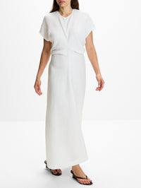 Slouch Waist Dress,TOTÉME,OFF WHITE,Image 3