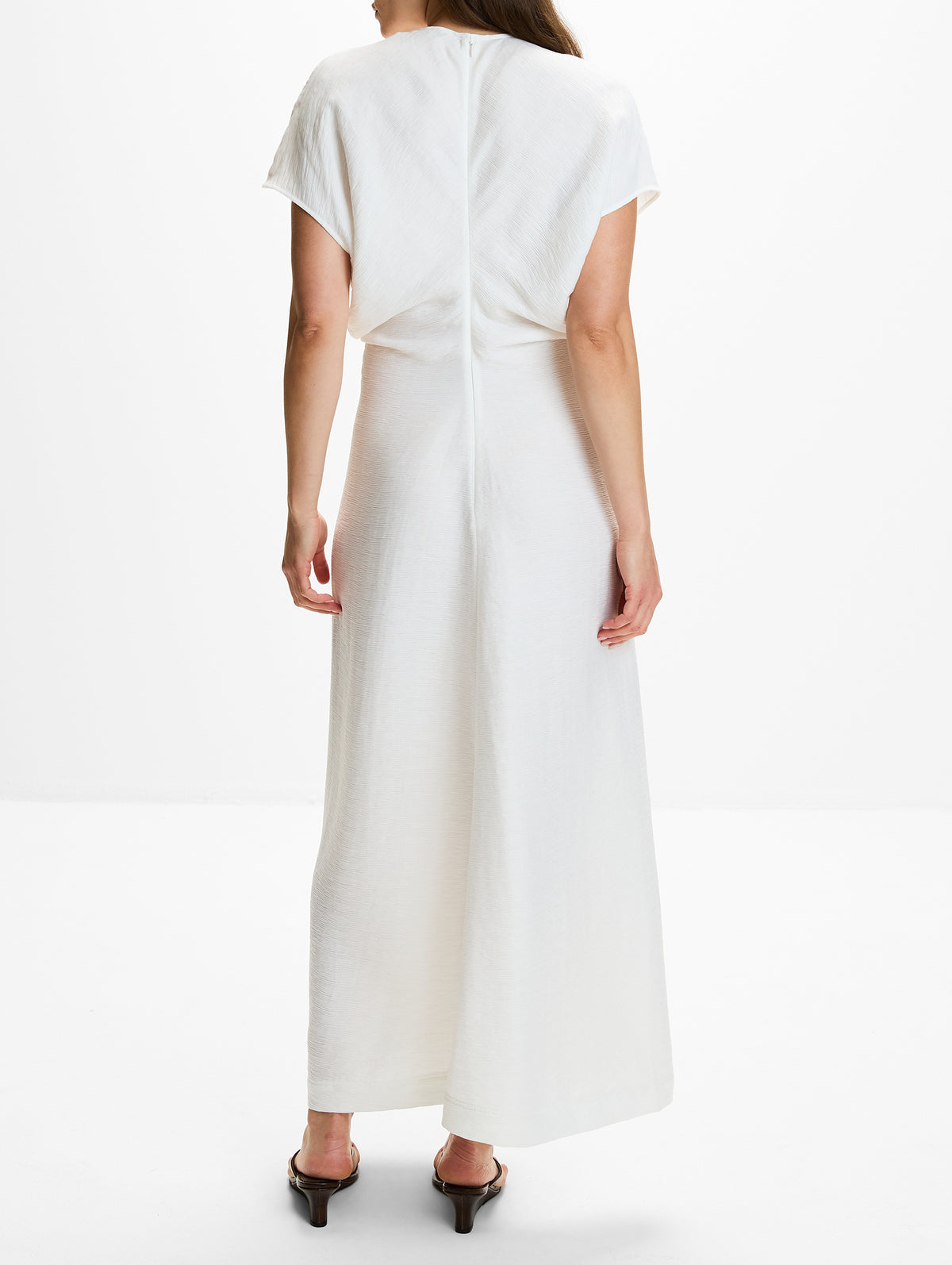 Slouch Waist Dress,TOTÉME,OFF WHITE,Image 4