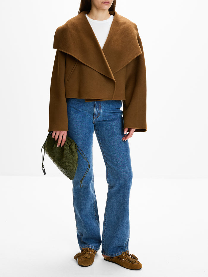 Double Wool Jacket,TOTÉME,TOBACCO,Image 1