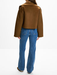 Double Wool Jacket,TOTÉME,TOBACCO,Image 3