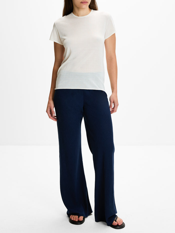 Silk Tee,TOTÉME,ECRU,Image 1