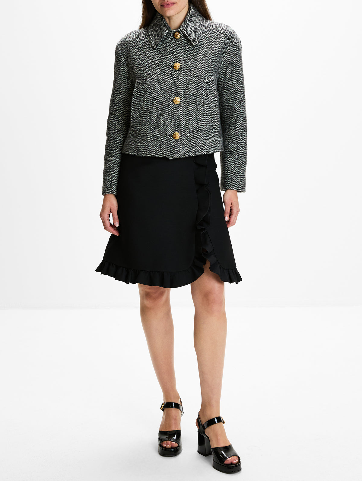 Chevron Jacket,VALENTINO GARAVANI,AVORIO NERO,Image 2