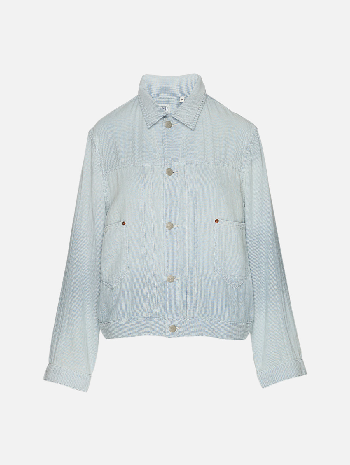 Boxy Pleated Trucker Jacket,DENIMIST,CLOTH INDIGO,Image 1