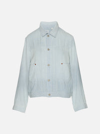 Boxy Pleated Trucker Jacket,DENIMIST,CLOTH INDIGO,Image 1