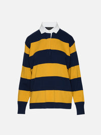 Rashida Rugby Sweater,NILI LOTAN,NAVY/AMBER STRIPE,Image 1