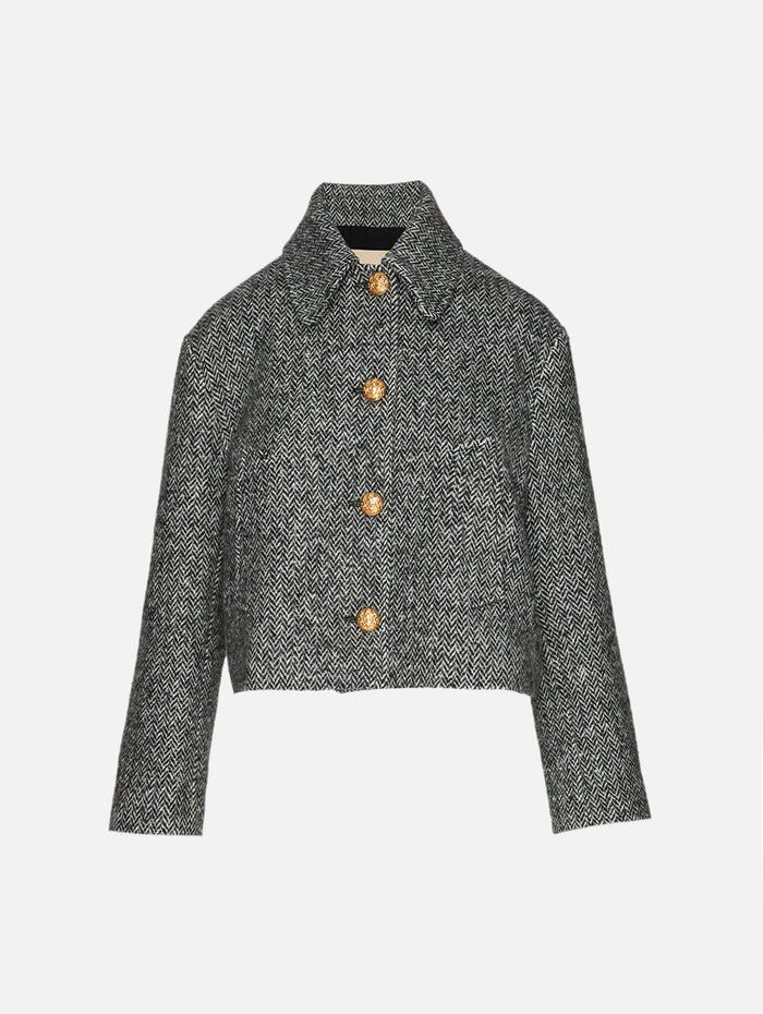 Chevron Jacket,VALENTINO GARAVANI,AVORIO NERO,Image 1