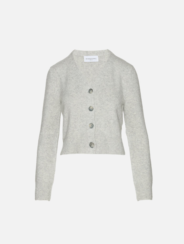Sloane Cashmere Cardigan,BRANDON MAXWELL,CLOUD GREY,Image 1