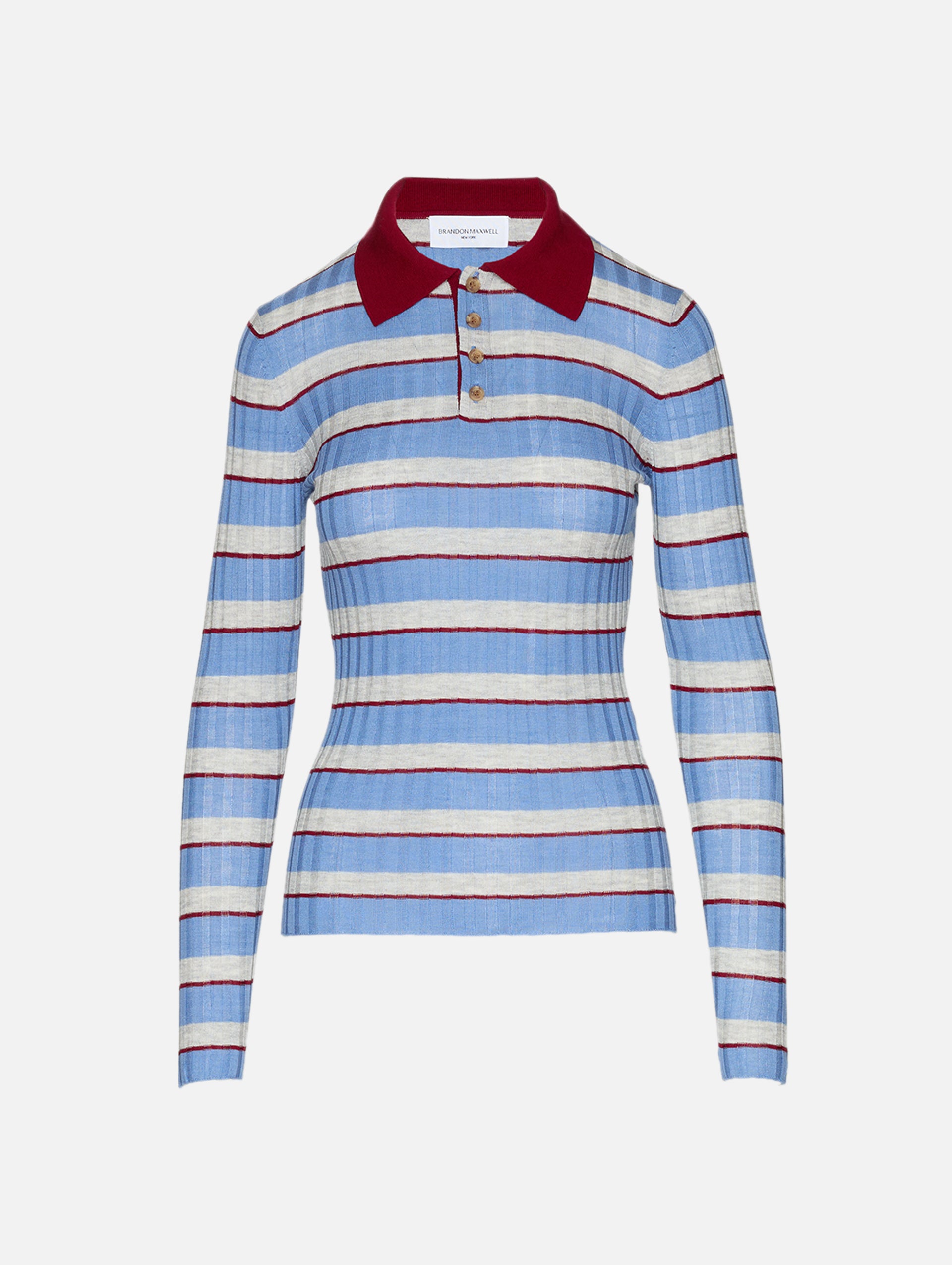 Joni Knit Polo Top | BRANDON MAXWELL | elysewalker