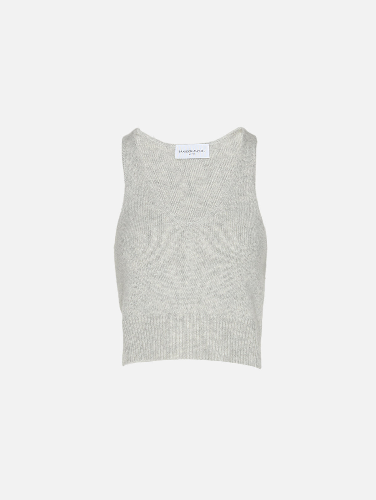 Reese V Neck Tank Top,BRANDON MAXWELL,CLOUD GREY,Image 1