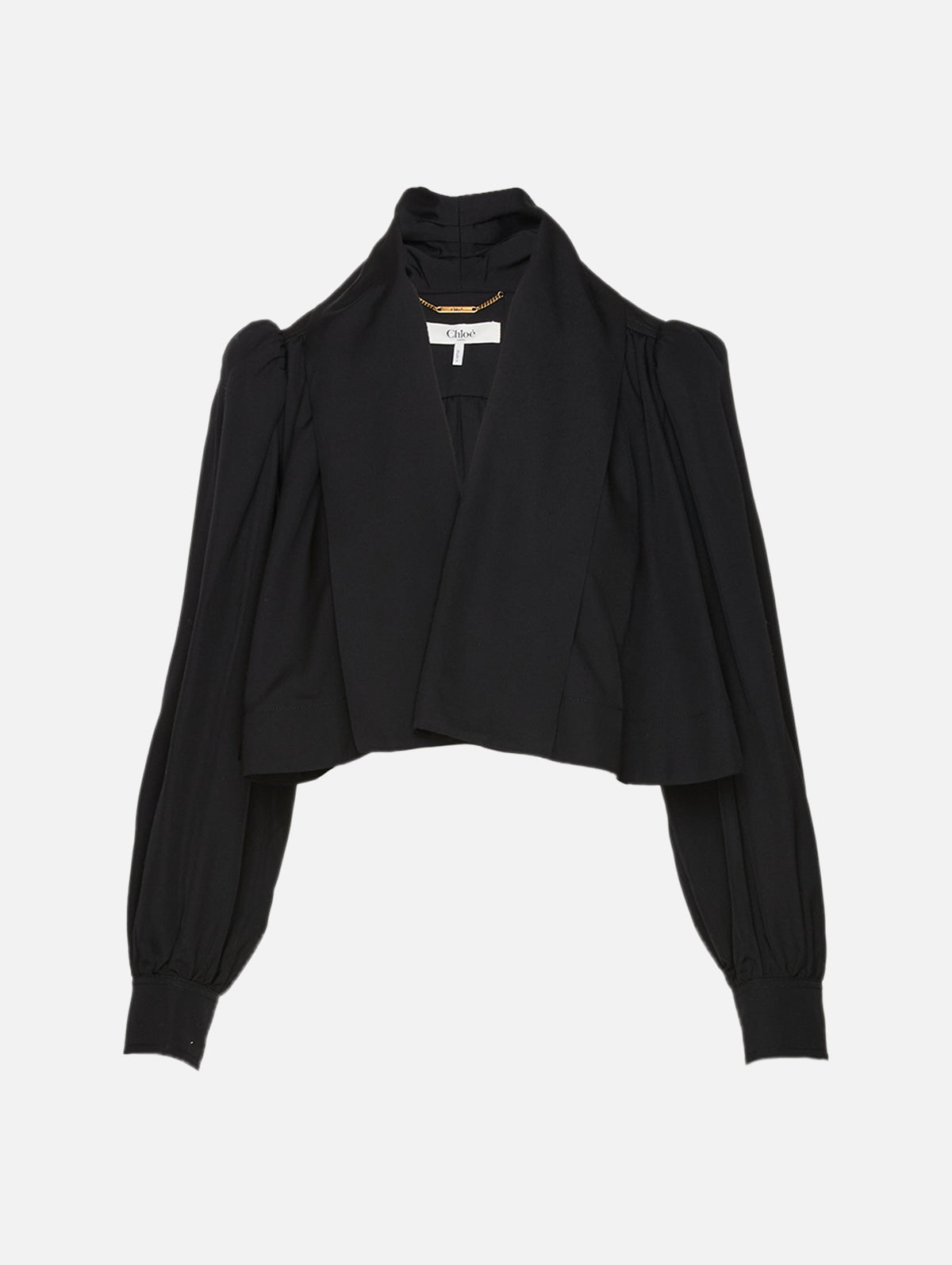 Cropped Jacket,CHLOÉ,BLACK,Image 1