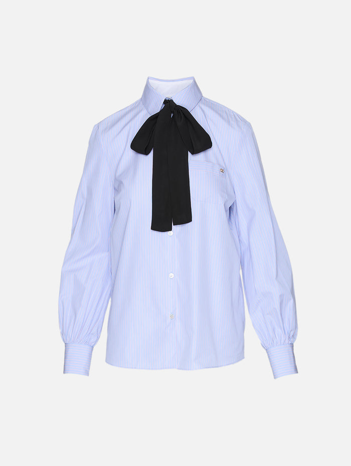 Tie Striped Shirt,VALENTINO GARAVANI,AZZURRO,Image 1