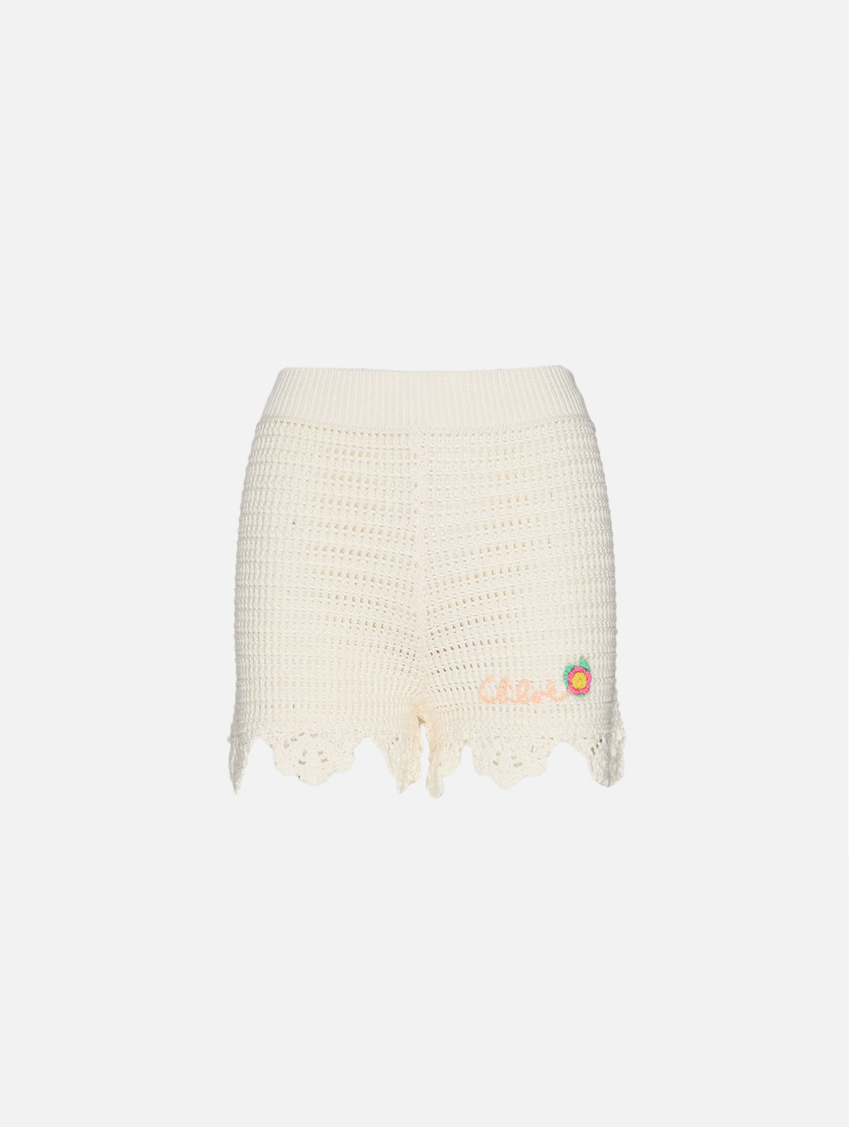 Crochet Short,CHLOÉ,ICONIC MILK,Image 2