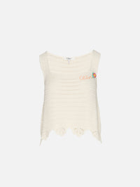 Crochet Tank,CHLOÉ,ICONIC MILK,Image 2