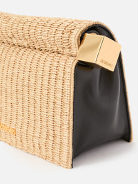 Pochette Rond Carre Clutch,JACQUEMUS,NATURAL BLACK,Image 3