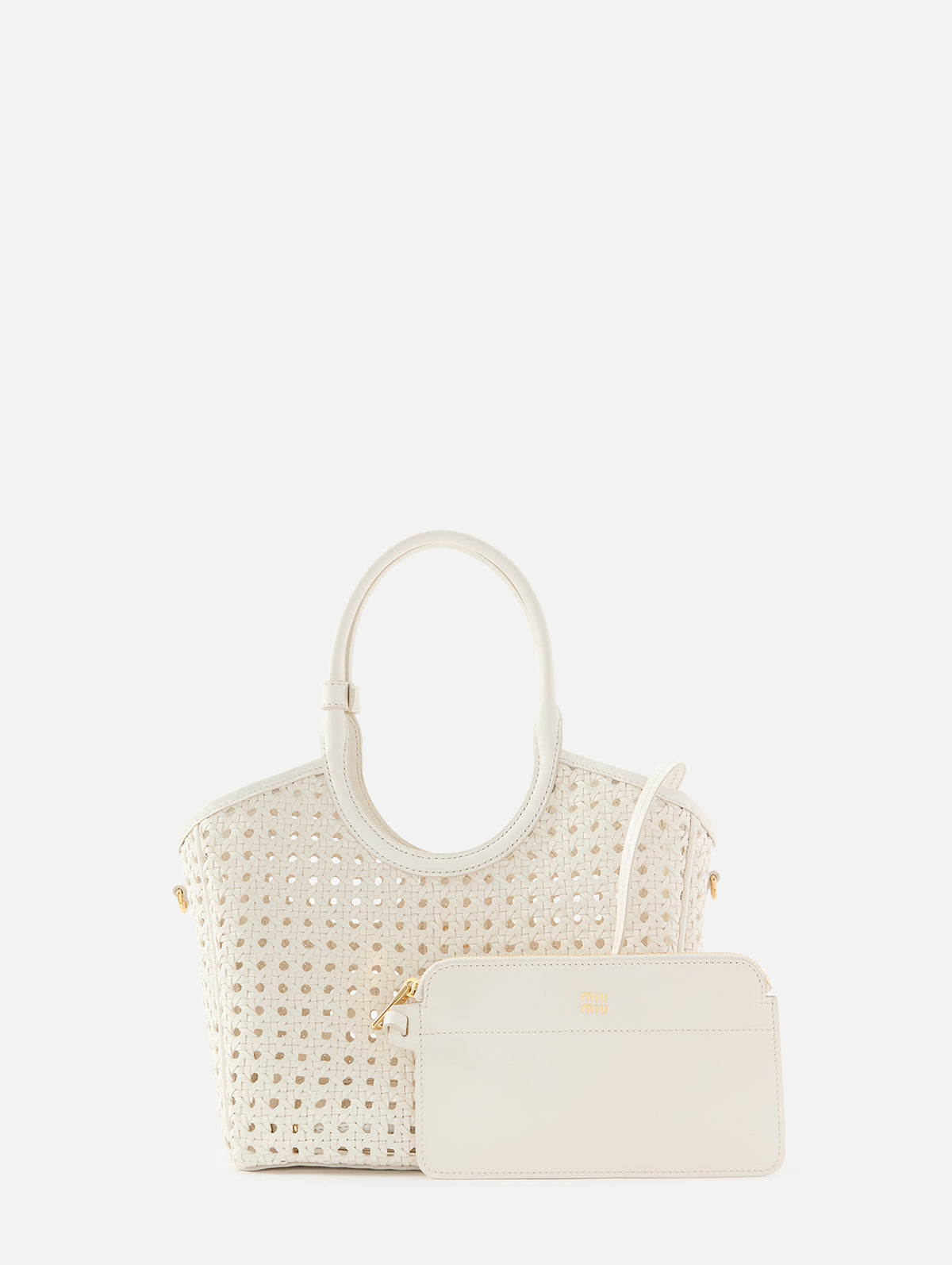 Ivy Tote Bag,MIU MIU,BIANCO,Image 2