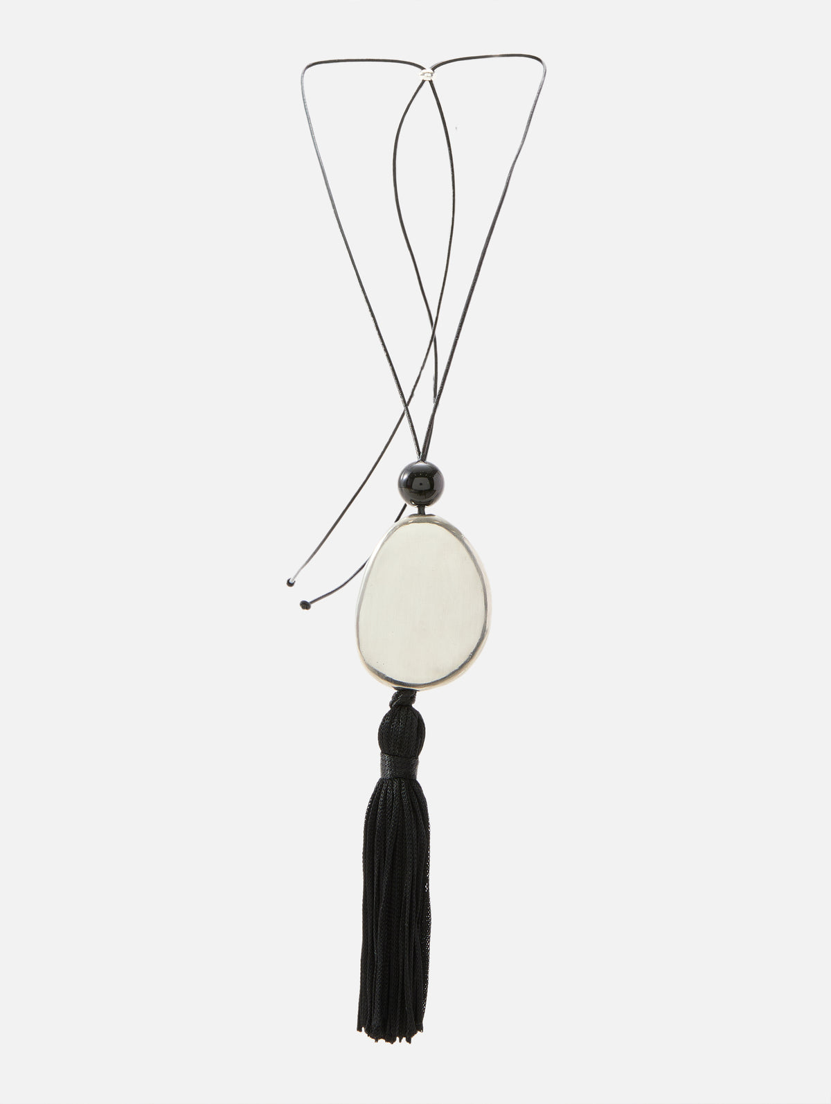 Tessel Cord 01 Necklace,DEUX AMIS,WHITE BRASS,Image 2