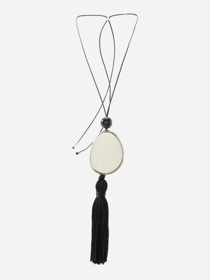 Tessel Cord 01 Necklace,DEUX AMIS,WHITE BRASS,Image 1