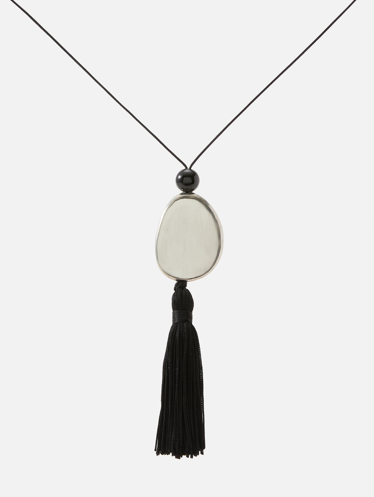 Tessel Cord 01 Necklace,DEUX AMIS,WHITE BRASS,Image 1