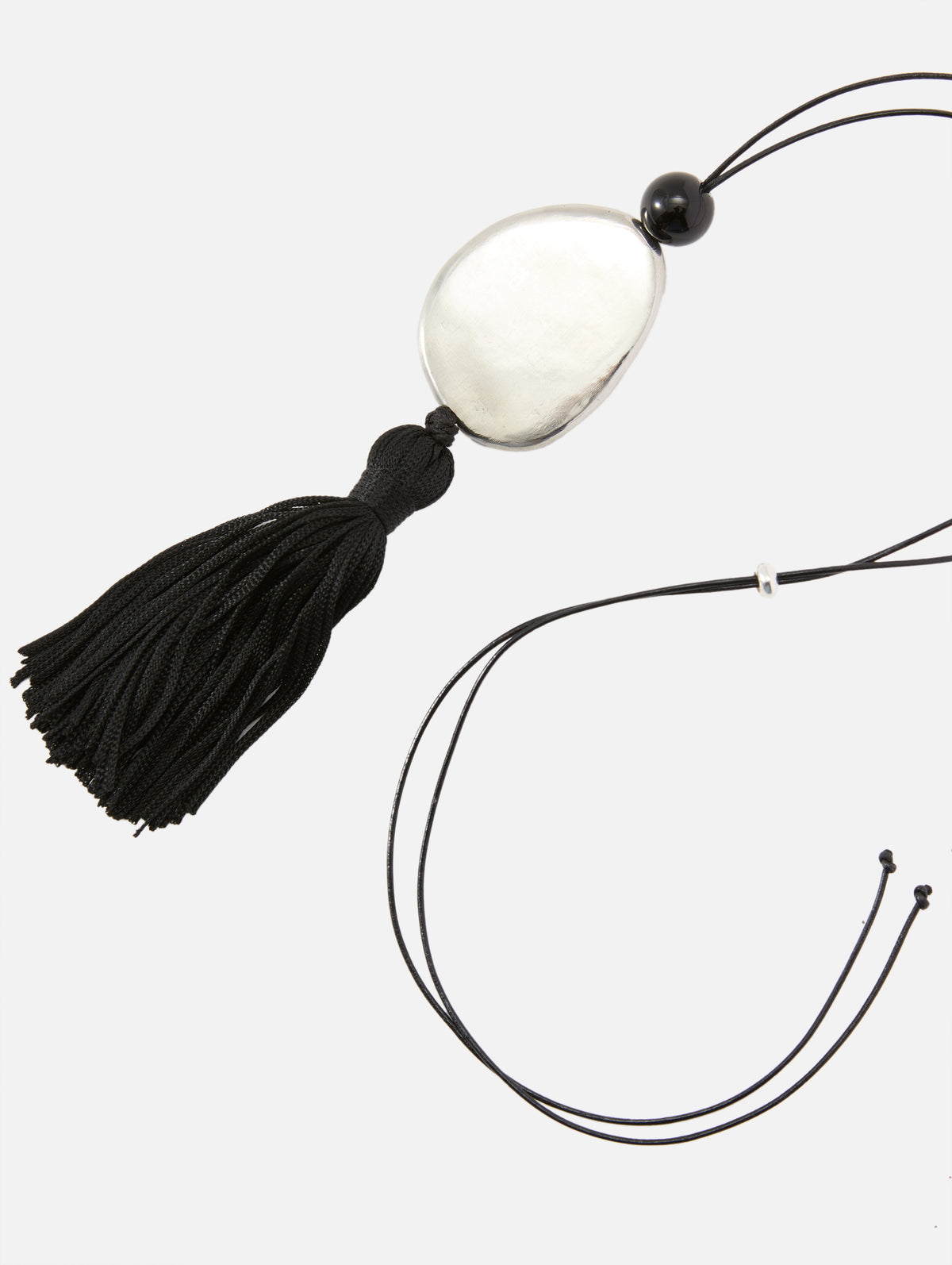 Tessel Cord 01 Necklace,DEUX AMIS,WHITE BRASS,Image 3