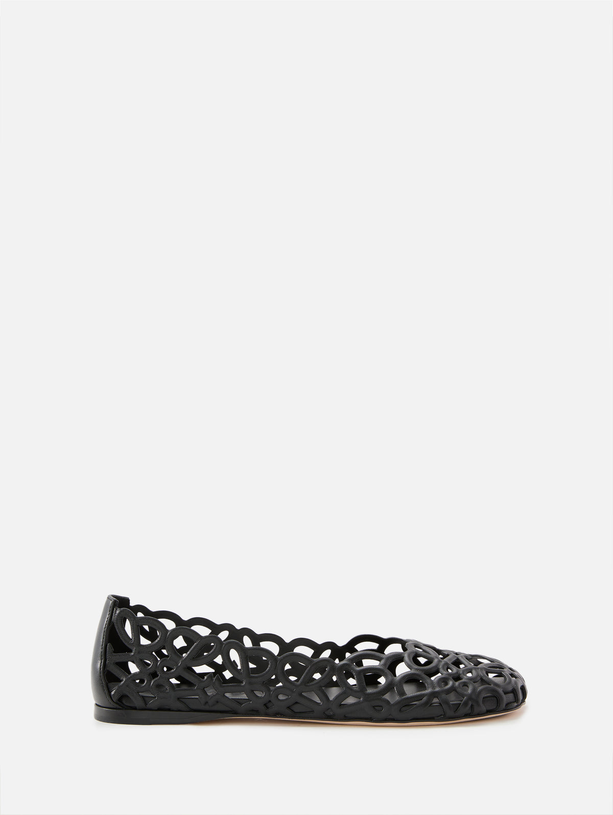 Petal Anagram Ballerina Flat,LOEWE,BLACK,Image 1
