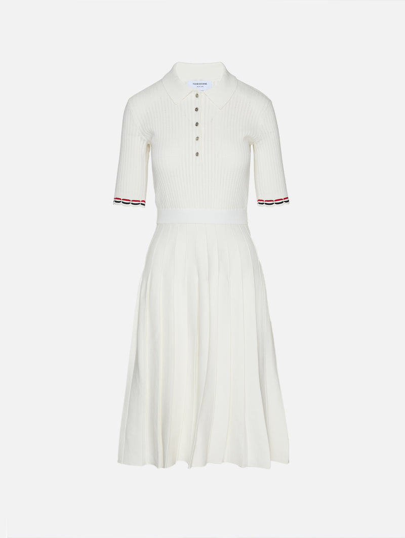 see by chloe pointelle knit dress Women's Rib Stitch Polo in White Size 42 Unit_50